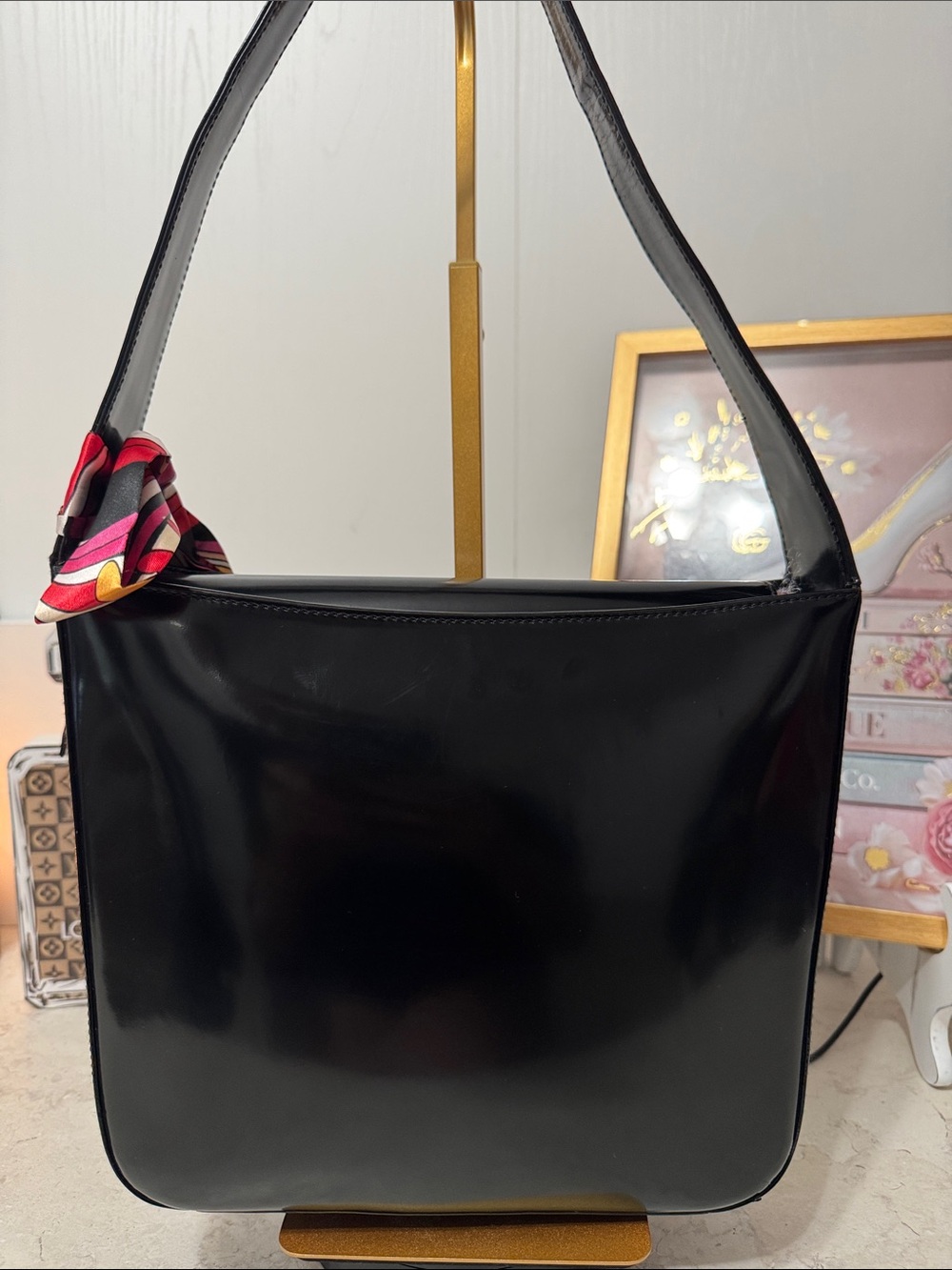 Gucci Vintage 1970s patent leather interlocking GG shoulder bag EUC - Picture 4 of 12